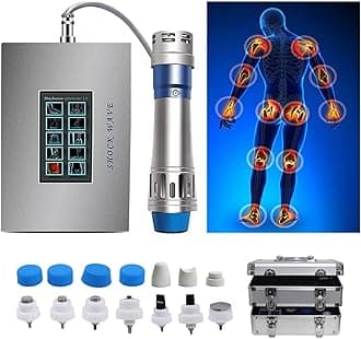 Extracorporeal Shock Wave Therapy Machine, Non-Invasive Pain Relief Focused Shockwave Therapy for Athletes Injuries,Back, Elbows, Portable Shockwave Therapy Device Deep Tissue Massage Massager