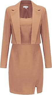 EXLURA Women's Professional Business Lightweight Blazer Dress Suit Sets 2 Piece Work Office Fashion Outfits