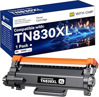 Compatible TN830XL Toner Cartridge High Yield Replacement for Brother TN830 TN-830 TN830 XL TN-830XL use with HL-L2460DW DCP-L2640DW HL-L2405W MFC-L2820DW HL-L2480DW Printer (1 Black 3000 Pages)