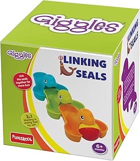 Linking Seals, Multicolour Activity Toy, Stack,Link and Bath Toy, 6 Months & Above, Infant and Preschool Toys