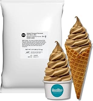 Frostline Salted Caramel Soft Serve Ice Cream Mix, Lactose & Gluten Free - Just Add Water, Dairy, or Dairy Free Alternative, Use with Blender, Countertop Ice Cream Maker, Soft Serve Machine - 6 lb Bag