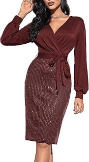 GRACE KARIN Women's Sequin Sparkly Party Dress Cocktail Bodycon Glitter Dresses Long Sleeve