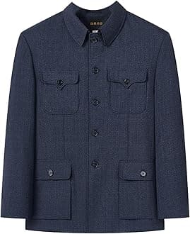 Elderly Men's Zhongshan Suit Set, Dad's Spring and Autumn Suit, Chinese-Style Tang Suit for Grandfathers