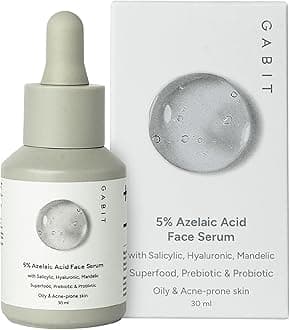 5% Azelaic Acid Face Serum For Acne,Blackheads,Open Pores & Spots|Salicylic (1%),Hyaluronic,Green Tea,Prebiotic,Probiotic|For Oily,Acne Prone Skin|Oil & Fragrance free|For Women & Men,30 ml