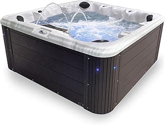 Insight Outdoor Hot Tub, 7-Person 34-Jet, 86-Port Non-Lounger Acrylic Spas with Ice Bucket by Aqualife by Strong Spas