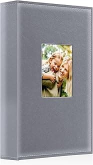 Ywlake Photo Album 4x6 300 Pockets, Leather Photo Albums Holds 300 Horizontal Only Pictures Grey