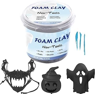 Modeling Foam Clay, 500g Soft Air Dry Clay for Adults Lightweight DIY Creative Art Supplies with Sculpting Tools,Suitable for Cosplay/Crafts/Design/Shaping-Grey