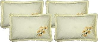 Kuber Industries Embroided Design 4 Piece Cotton Pillow Cover Set-17"x27" (Cream) Luxury Pillow Covers - CTKTC040277