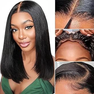 Wear and Go Glueless Wig Bob Wig Human Hair 180% Density HD Lace Closure Human Hair Glueless Wigs for Black Women 5x5 Closure Wigs Pre Plucked 14 Inch