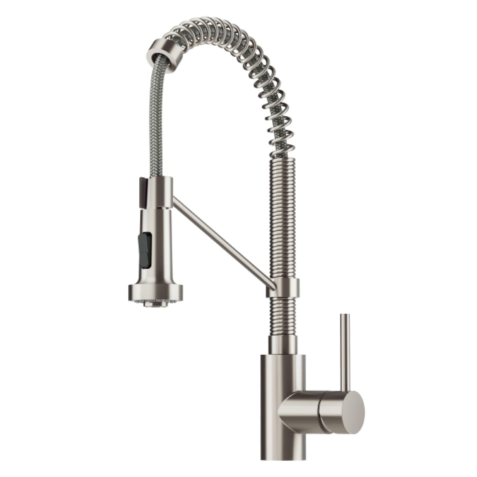 - Bolden Commercial Style 2-Function Single Handle Pull Down Kitchen Faucet in Spot-Free Stainless Steel, KPF-1610SFS