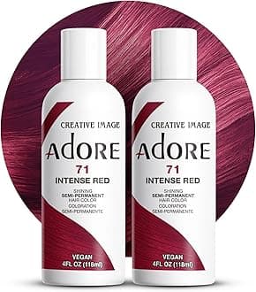 Adore Semi Permanent Hair Color (071 Intense Red) (2 Pack) | Vegan & Cruelty-Free Red Hair Dye | No Ammonia, No Peroxide, No Alcohol | 4 Fl Oz