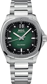 MIDO Multifort TV Big Date - Swiss Automatic Watch for Men - Stainless Steel, 40mm Case, Green on Stainless Steel, Modern