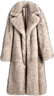 Women's Shaggy Faux Fur Warm Maxi Overcoat Outwear,Fluffy Winter Parka Long Jackets Coats