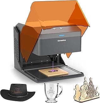 Genmitsu Kiosk 5W 5000mW Laser Engraver, Light Weight & Portable Laser Engraver Machine, Home Laser engraver with Acrylic Enclosure for DIY Wood/Leather/Metal, 3.9'' x 3.9'' Engraving Area, Laser Safety Class 1
