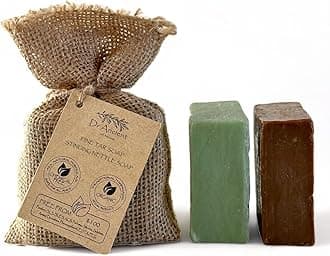 Stinging Nettle Soap + Pine Tar Soap Organic Natural Vegan Traditional Handmade Antique - Absolutely No Chemicals!