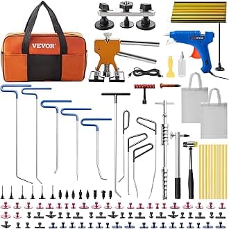 VEVOR 89 Pcs Paintless Dent Removal Rods Paintless Dent Repair Tools Gold Auto Dent Puller Dent Repair Kit