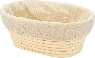 8 inch Oval Long Banneton Brotform Bread Dough Proofing Rising Rattan Basket & Liner