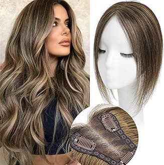 Hair Toppers for Women Real Human Hair,12inch Hairs Topper for Women No Bangs Top Hairs Extensions/Pieces Upgrade Lace Base