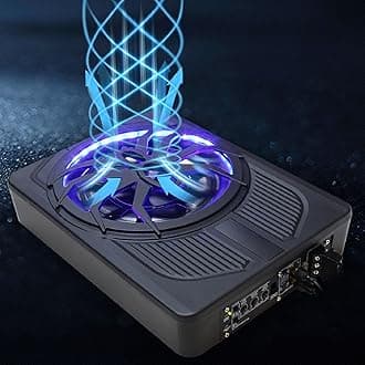 Fabater 800W 10 Slim Under Seat Car Subwoofer, Car Audio Subwoofers Built-in Amplifier, Powered Truck Subwoofer Upgrade with Blue LED Ambient Light (Multicolor)