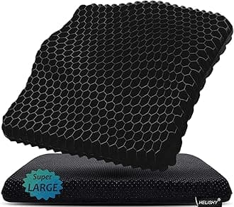 Gel Seat Cushion for Long Sitting Pressure Relief (Super Large&Thick) - Wheelchair Cushion for Pressure Sores, Coccyx, Sciatica, Back Pain Relief - Non-Slip Butt Pillow for Office, Home, Car