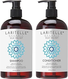 Laritelle Organic Hair Care Set Silk Velvet: Shampoo 17.5 oz + Conditioner 16 oz