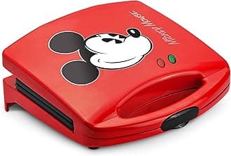 Mickey Mouse Sandwich Maker by Select Brands - Electric Sandwich Maker with Nonstick Cooking Plates & Locking Lid - Cooking Appliance with Indicator Lights - Kitchen Essential for Home & Dorms