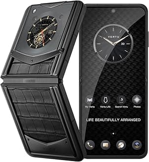 VERTU IRONFLIP Alligator Skin Flip Cell Phone, Unlocked Android 5G Smartphone, One-Hand Control, 50MP Camera, 12G +512G, Dual SIM, 6.9" 120Hz OLED Display, 65W Fast Charge (Basalt Black)