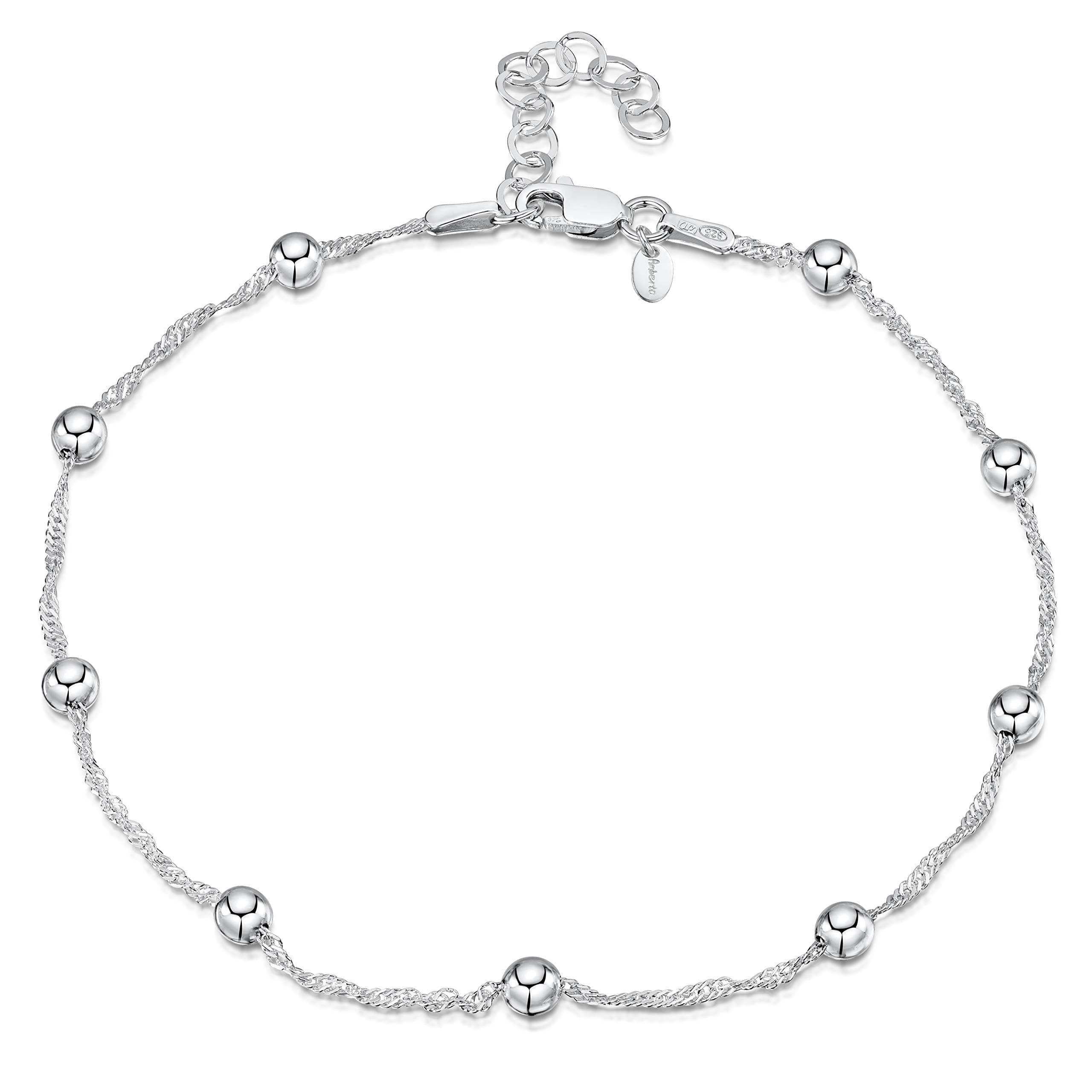 Silver Ball Bead Anklet