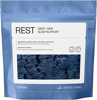 Synchro - Rest Sleep Supplements, Relaxing Sleep Aids for Adults, Powdered Magnesium Supplement for Deep Sleep Support, Nighttime Drink Sleep Supplement, Sweet Lemon Flavor, 210 Grams
