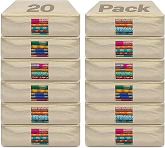 JD Fresh 20 Pcs Cotton Big size lehenga/Grown/Ghagara bags/Cloth storage box/Storage box for clothes/Saree organisers storage for wardrobe/Garment bags for storage clothing