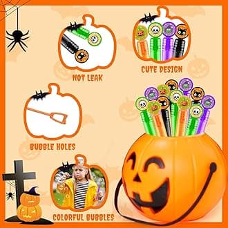 Bulk Halloween Toys Gifts Prizes for Kids 100 Pack, Mini Bubbles Party Favors Supplies for Toddlers, Carnival Birthday Activities Games Giveaways, Small School Classroom Treats Trinkets for Stuents
