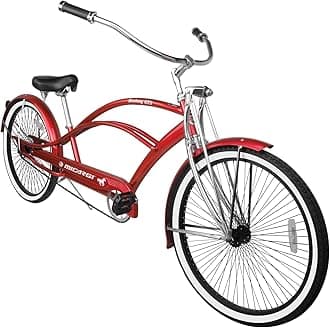 MICARGI 26-in Beach Cruiser Bike for Adults Chopper Stretch Bike with Hi Ten Steel Frame Single Speed Coaster Brake Complete Cruiser Bike Multiple Colors