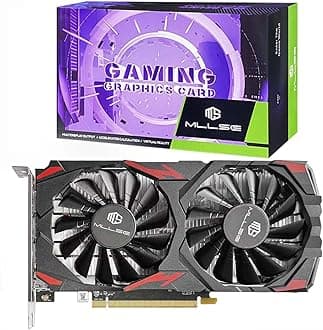 MllseRX 580 8GB GDDR5 256-bit Gaming Graphics Card (PCIe 3.0 x16, 8-pin, 3X DP + HDMI) - Desktop Computer Video Card for PC Gaming