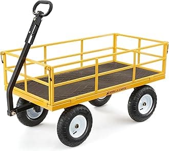 Gorilla Carts Heavy-Duty Steel Utility Cart with Removable Sides and 13" Tires with 1200 lb Capacity