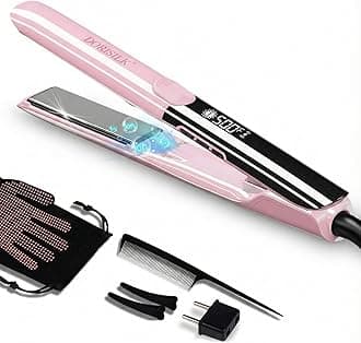 DORISILK 500 Degree High Temp Professional Hair Straightener，30s Fast Heating Ceramic Flat Iron ，2 in 1 Hair Straightener and Curler，Plasma Flat Iron Get Frizz-Free and Shiny(Pink)