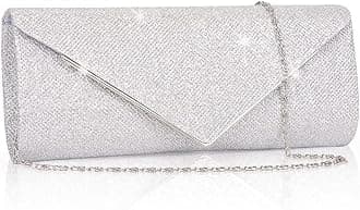 Women Evening Bag, Envelope Clutch Bag w/Removable Chain, Elegant Shoulder Crossbody Bag for Prom, Party, Wedding