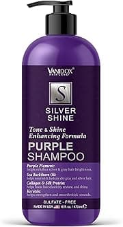 Purple Shampoo without Sulphates for Grey and Silver Hair, Purple Shampoo with Purple Pigment to Give a Copper Tone, Purple Shampoo for Grey Hair for Women (16 fl oz)