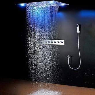 Cascada Luxurious Recessed Large LED Waterfall Rainfall Shower System (Oil Rubbed Bronze)