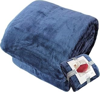 Queen Blanket Soft Extra Large for Fall Winter Spring All Season Cozy Warm 430GSM Medium Weight Thermal Thick Flannel Fleece for Couch Bed Sofa 88 x 95 inches (Deep Blue, 2)
