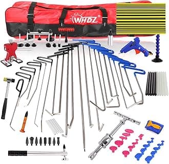 85pcs Paintless Dent Repair Rods Kit Car Dent Remover Kit Dent Lifter Dent Hail Removal Repair Tools Tabs Tap Down Line Board Auto Dent Kit Dent Puller