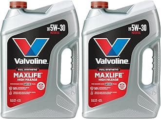 Valvoline Full Synthetic High Mileage with MaxLife Technology 5W-30 Motor Oil 5 Quart (Pack of 2)