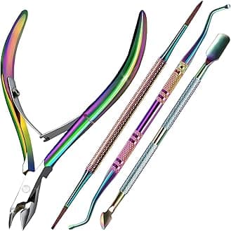 FANDAMEI Cuticle Kit, 4 PCS Nail Care Kit, Manicure Pedicure Tools, Nail Cuticle Nippers, Ingrown Toenail Tools Kit, Toenail File and Lifters Stainless Steel, Nail Lifter, Nail Cuticle Pusher