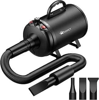 Pet Dryer, 5.2HP/3800W Pet Grooming Dryer with Adjustable Speed and Temperature Control Dog Blow Dryer, Pet Hair Dryer with 3 Nozzle