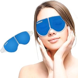 LUMONY® Eye Mask With Cooling Gel Eye Mask For Dark Circles,Dry Eyes, Cooling Eyes, Pain Relief, Redness, Eye Patches Eye Cooling Gel Pads For Eye Relaxing Mask Gel Eyes Pack Eye Mask For Sleeping With Cooling Gel For Women And Men Gel-(Blue)