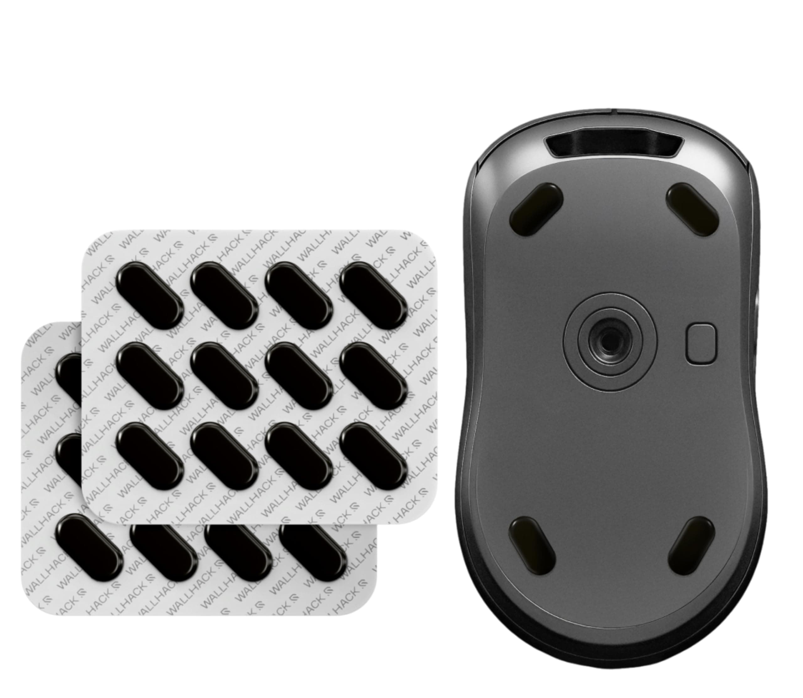WALLHACK PTFE Mouse Sole Pill Type | Premium Universal Sole for Gaming Mouse | Smooth Gliding with Cloth and Glass Mouse Pad | Customize Speed Control | Quick and Easy Installation | Black 7mm x 14mm