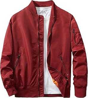 URBANFIND Men's Slim Fit Lightweight Sportswear Jacket Casual Bomber Jacket
