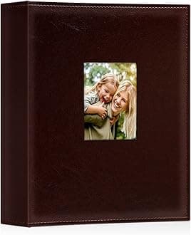 Ywlake Photo Album 4x6 400 Pockets, Leather Photo Albums Holds 400 Vertical Pictures Only Brown