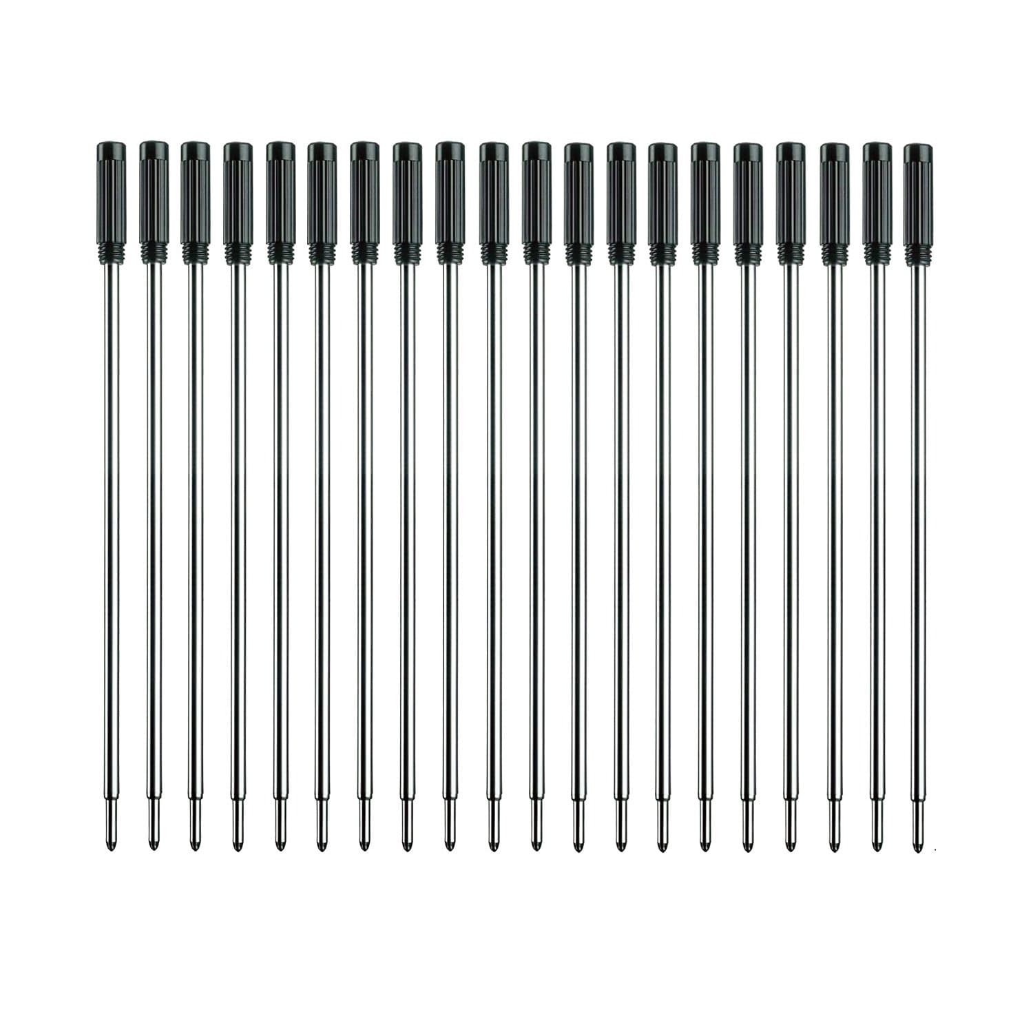 Black Ink Refills (20pcs), Replaceable Pens Refills, 1mm Medium Tip - Black
