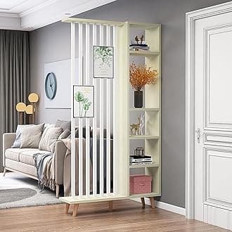 Floor-to-ceiling Privacy Room Divider Screen Partition Storage Cabinet - Modern Wall-mounted Entryway Display Rack