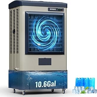 4800CFM Swamp Cooler, 41" Evaporative Air Cooler with Continuous Auto Fill, 3 Speeds, 120° Oscillation, Portable AC Cooling Fans, Outdoor Air Conditioner for Patio Garage Commercial Use